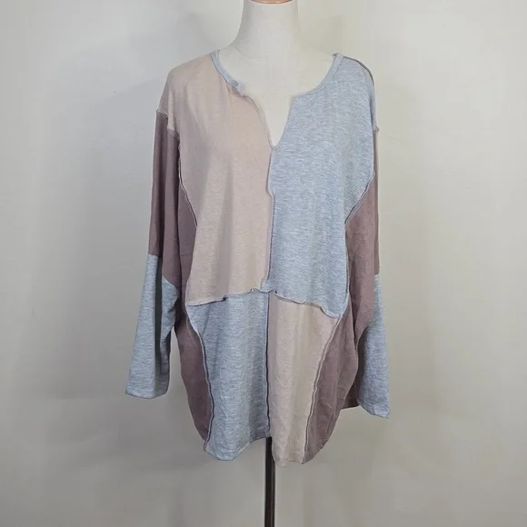 Andree By Unit Color Block Shirt 1X - Picture 1 of 5